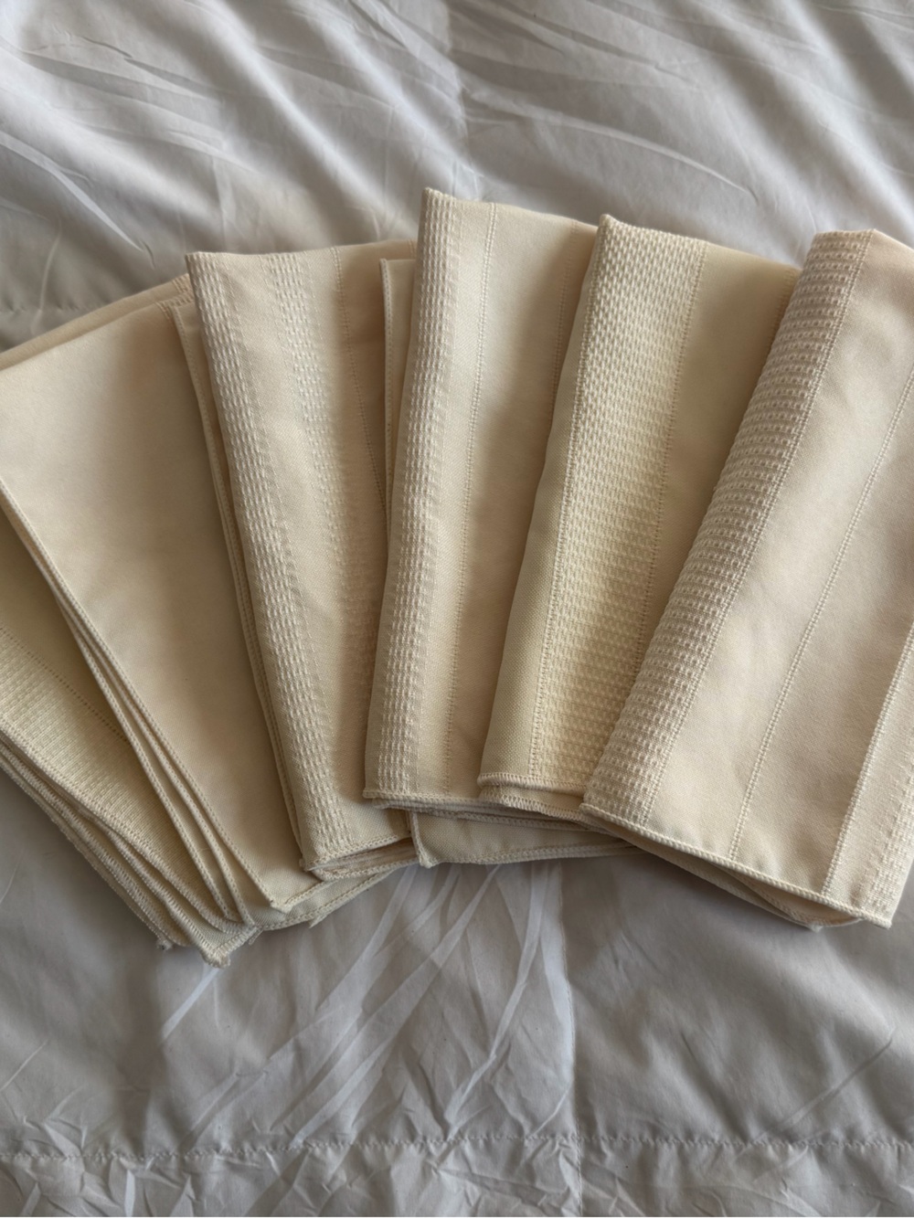 Set of 6 Striped Textured Cloth Napkins 100% cotton